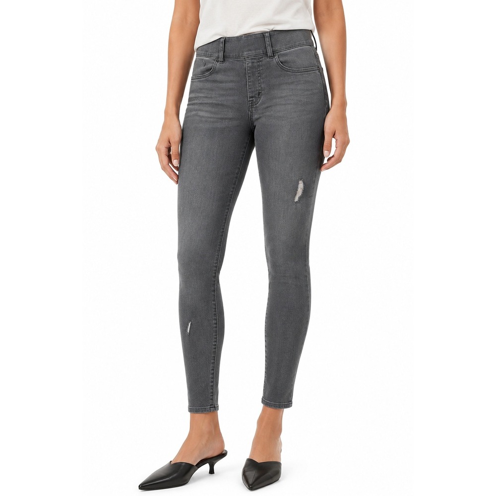 Spanx Ankle Skinny Jeans Vintage Grey Distressed Denim Leggings 20213R Small P